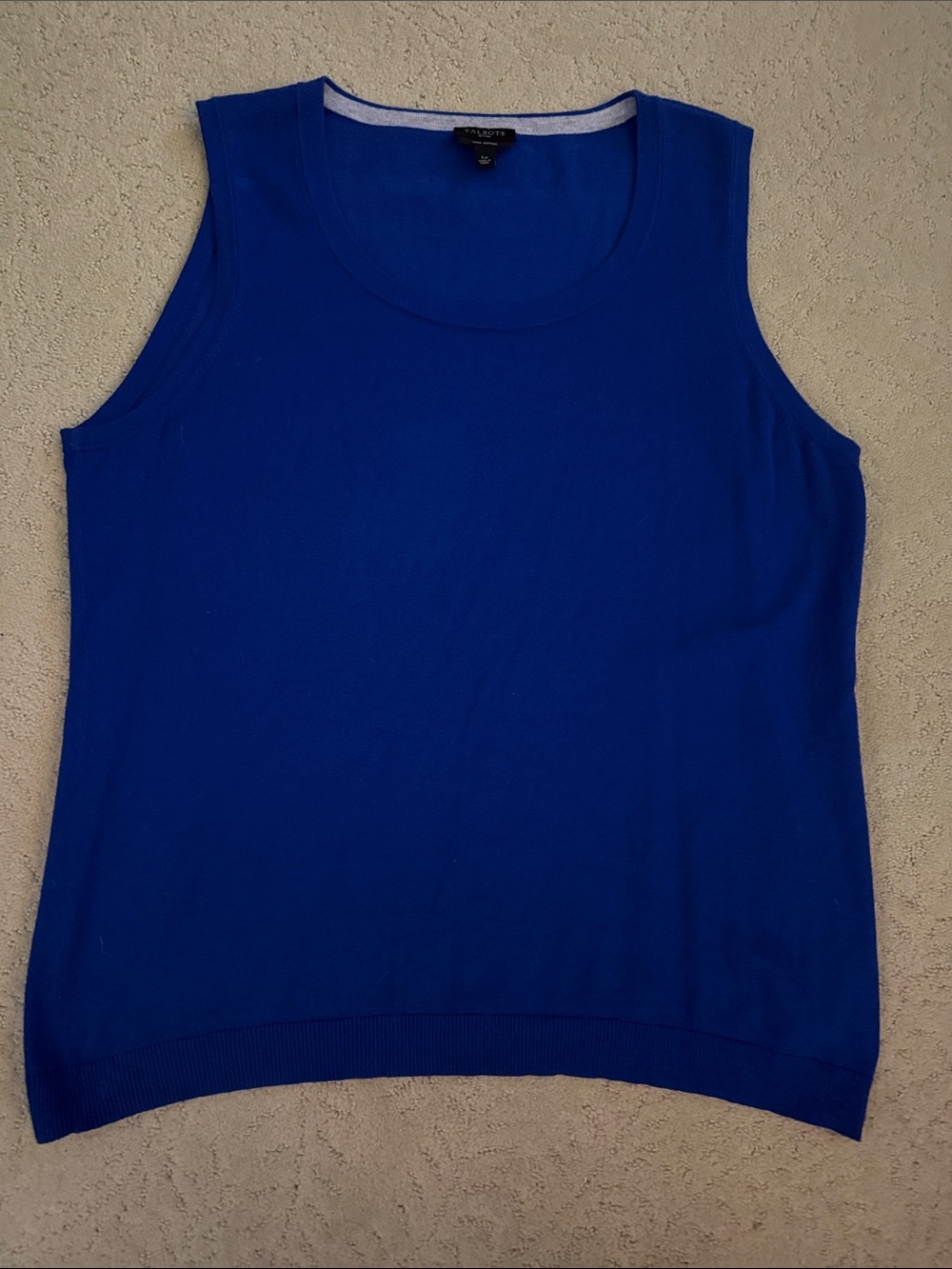 Talbots Sleeveless Knit Tank Top - Royal Blue